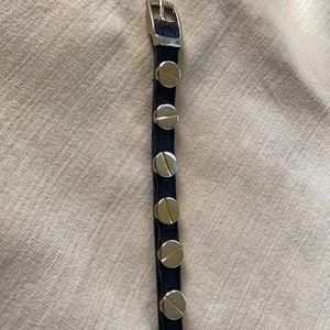 Leather and Nail Head Belt Style Bracelet